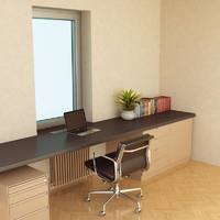 Systém prodlouženého okenního parapetu - psací stůl z parapetní desky