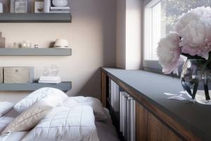 Systém prodlouženého okenního parapetu - úložný prostor a součást postele